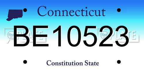 BE10523 Connecticut License Plate