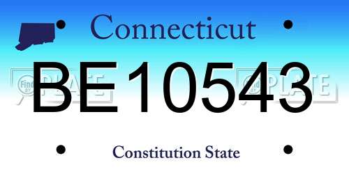 BE10543 Connecticut License Plate