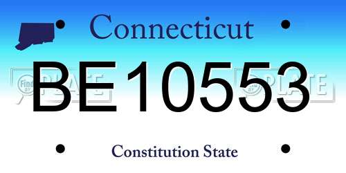 BE10553 Connecticut License Plate