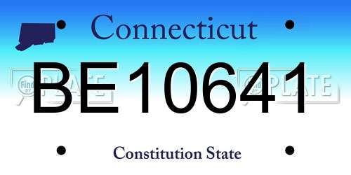 BE10641 Connecticut License Plate