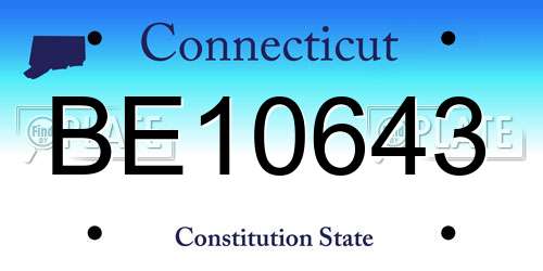 BE10643 Connecticut License Plate