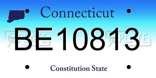BE10813 Connecticut License Plate