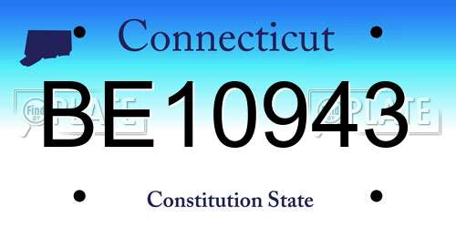 BE10943 Connecticut License Plate