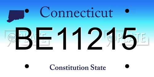 BE11215 Connecticut License Plate