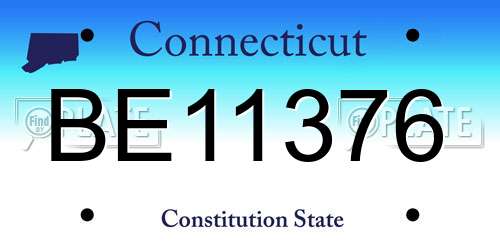 BE11376 Connecticut License Plate