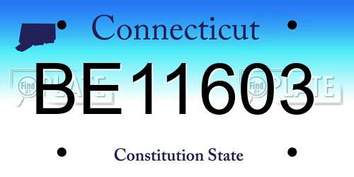 BE11603 Connecticut License Plate