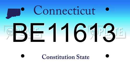 BE11613 Connecticut License Plate