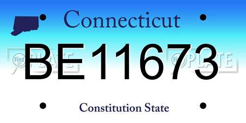 BE11673 Connecticut License Plate