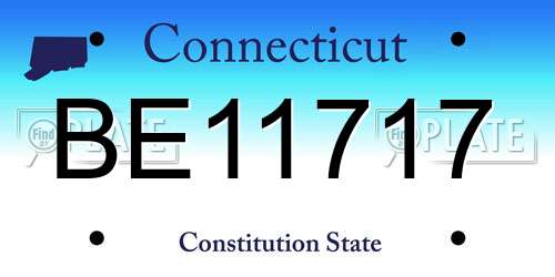 BE11717 Connecticut License Plate