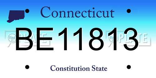 BE11813 Connecticut License Plate