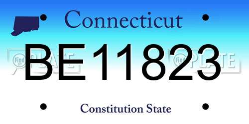 BE11823 Connecticut License Plate