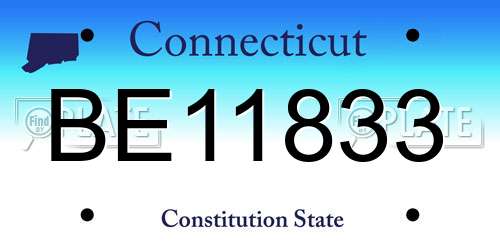 BE11833 Connecticut License Plate