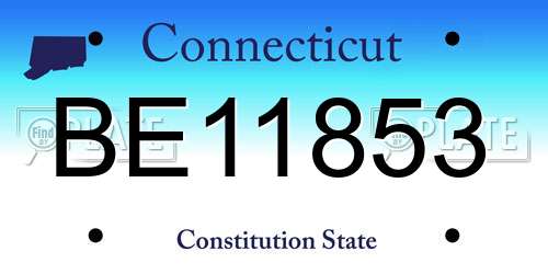 BE11853 Connecticut License Plate