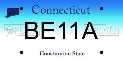 BE11A Connecticut License Plate