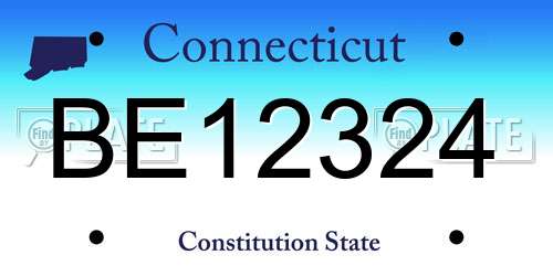 BE12324 Connecticut License Plate