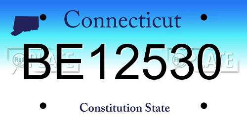 BE12530 Connecticut License Plate