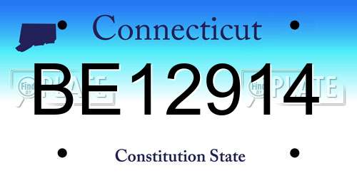 BE12914 Connecticut License Plate