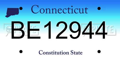 BE12944 Connecticut License Plate