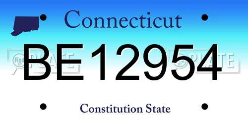 BE12954 Connecticut License Plate