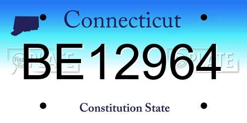 BE12964 Connecticut License Plate