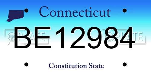 BE12984 Connecticut License Plate