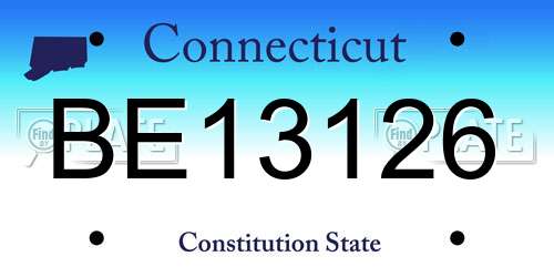 BE13126 Connecticut License Plate