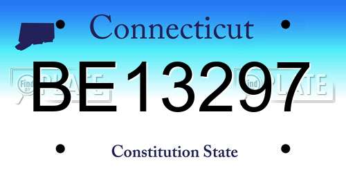 BE13297 Connecticut License Plate