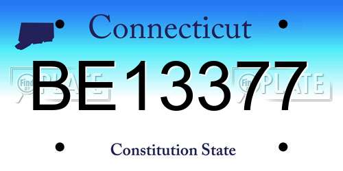 BE13377 Connecticut License Plate