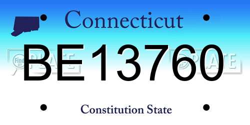 BE13760 Connecticut License Plate