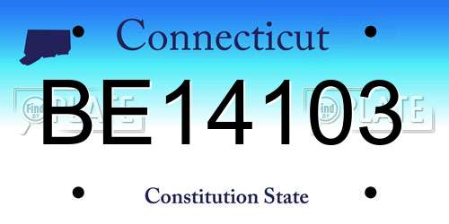 BE14103 Connecticut License Plate