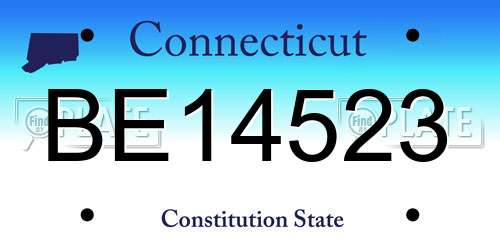 BE14523 Connecticut License Plate