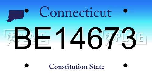 BE14673 Connecticut License Plate
