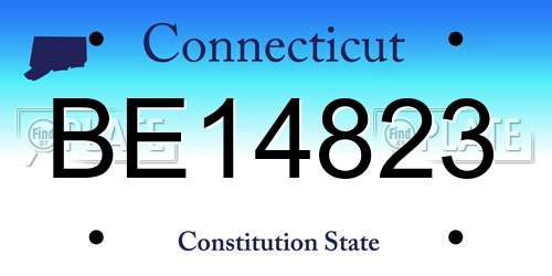 BE14823 Connecticut License Plate