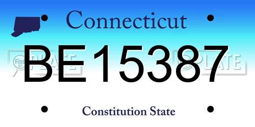 BE15387 Connecticut License Plate