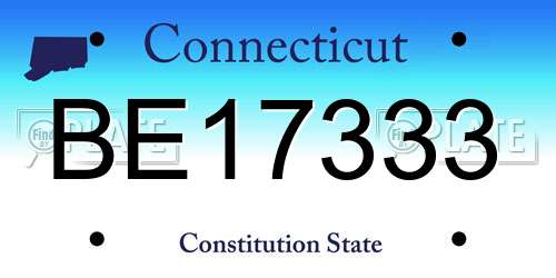 BE17333 Connecticut License Plate