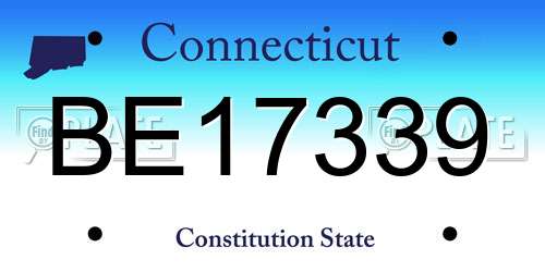 BE17339 Connecticut License Plate