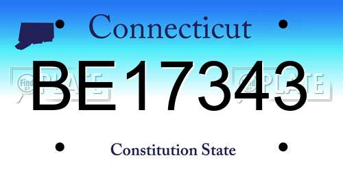 BE17343 Connecticut License Plate