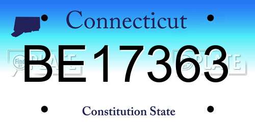 BE17363 Connecticut License Plate