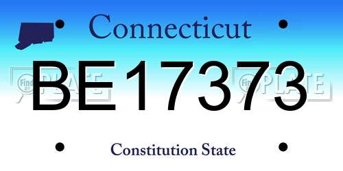 BE17373 Connecticut License Plate