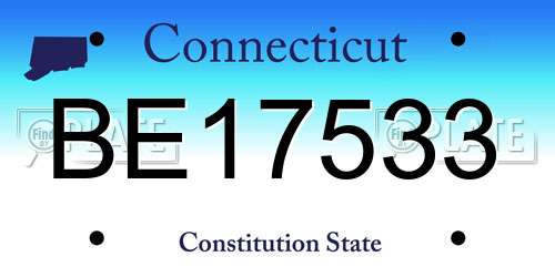 BE17533 Connecticut License Plate
