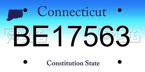 BE17563 Connecticut License Plate