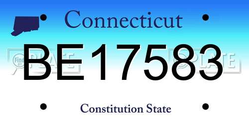 BE17583 Connecticut License Plate