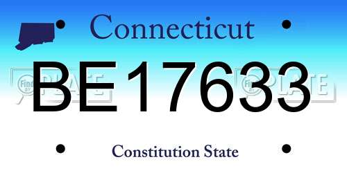 BE17633 Connecticut License Plate