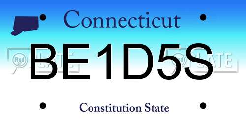 BE1D5S Connecticut License Plate