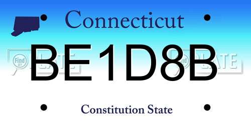 BE1D8B Connecticut License Plate