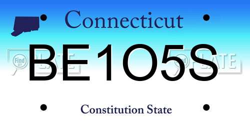 BE1O5S Connecticut License Plate