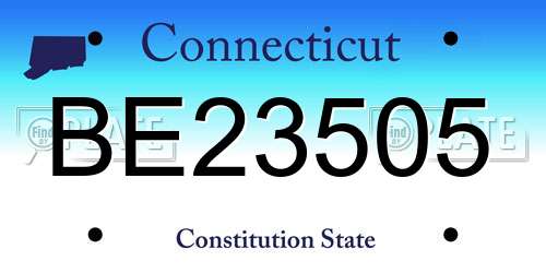 BE23505 Connecticut License Plate