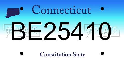 BE25410 Connecticut License Plate