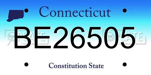 BE26505 Connecticut License Plate