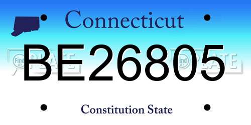 BE26805 Connecticut License Plate